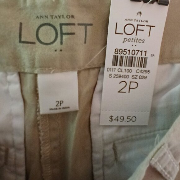 'Modern' Khaki Lightweight 100%Cotton Mid Length Wide Leg Capri Pant NWT Sz 2P - Picture 4 of 8